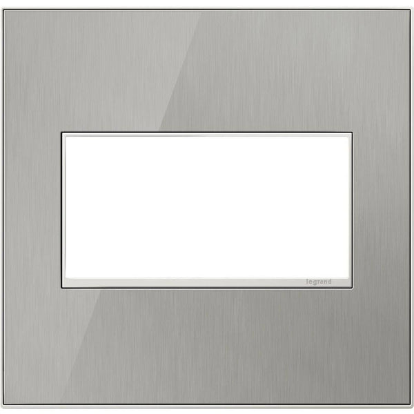 Legrand AWM2GMS4 Adorne 2-Gang Mirror Wall Plate, Brushed Stainless