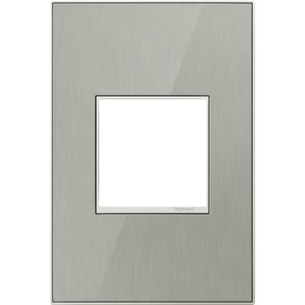 Legrand AWM1G2MS4 Adorne 1-Gang Mirror Wall Plate, Brushed Stainless