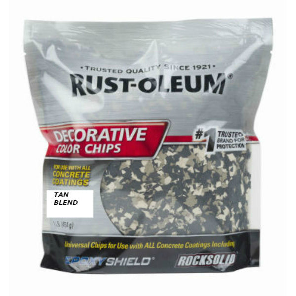 Rust-Oleum® 312447 Epoxy Shield® Decorative Color Chips, Tan Blend, 1 Lb