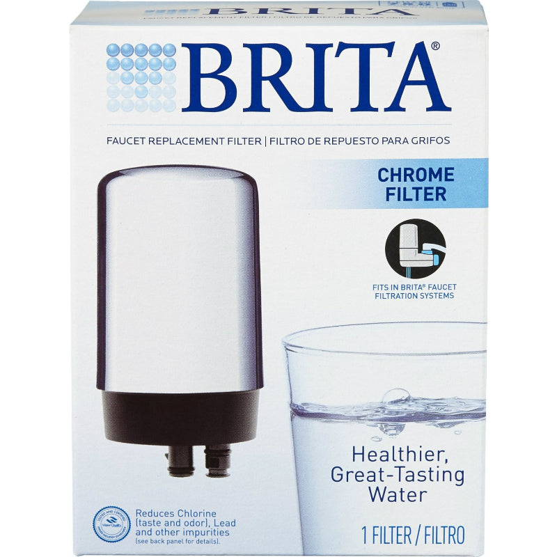 Brita® 42617 Faucet Filter Replacement Cartridge, Chrome