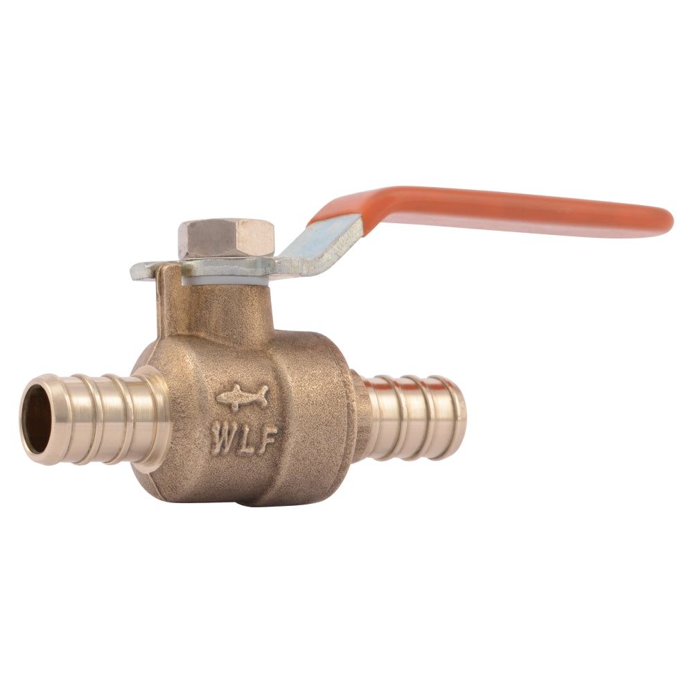 SharkBite® 22461LFA Barb Ball Valve with Lever Handle, Brass, 1/2" x 1/2"