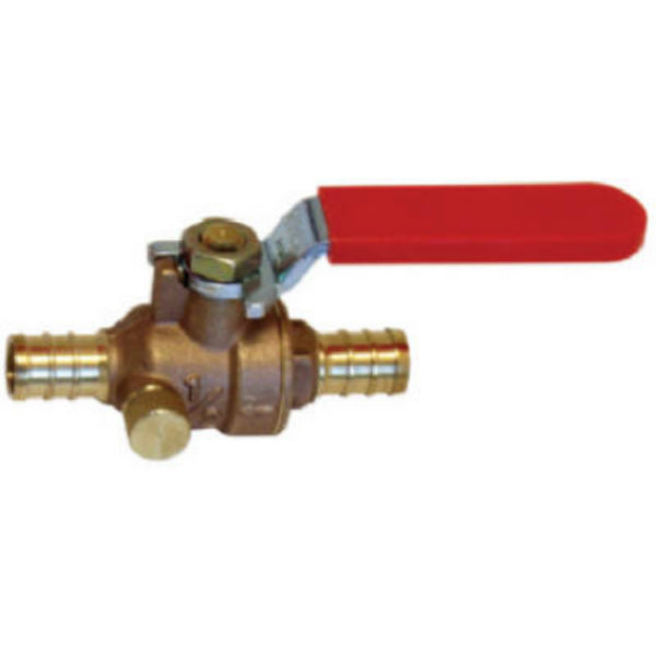 SharkBite® 24612LFA Lead Free Ball Valve with Drain/Vent, Brass, 1/2" x 1/2"