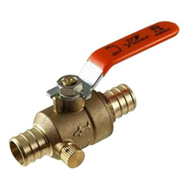 SharkBite® 24613LFA Lead Free Ball Valve with Drain/Vent, Brass, 3/4" x 3/4"