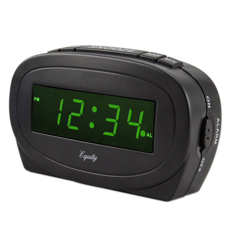 Equity® 30226 Large LED Alarm Clock with Green Display, 0.6"