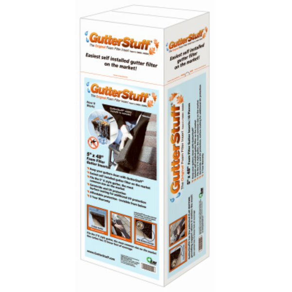GutterStuff® GS100018 K-Style Fully Coated Foam Gutter Filter, 5" x 48"