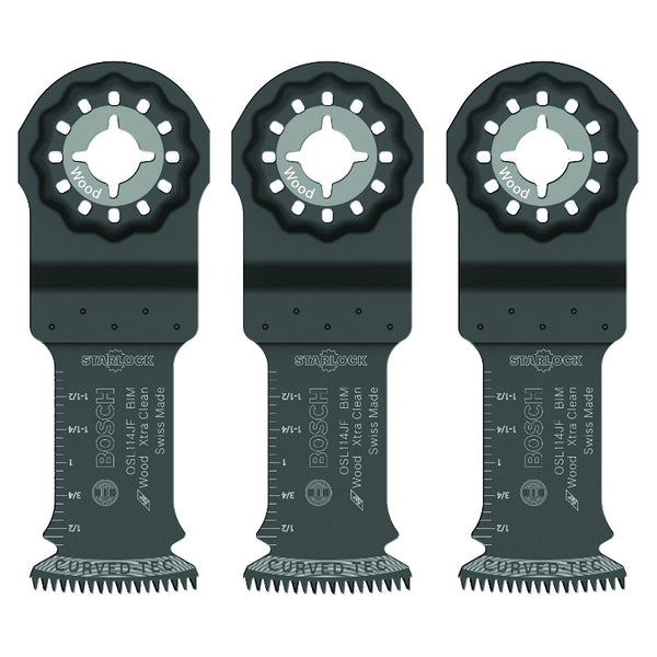 Bosch® OSL114JF-3 Starlock™ Bi-Metal Xtra-Clean Plunge Cut Blade, 1-1/4", 3 Pack