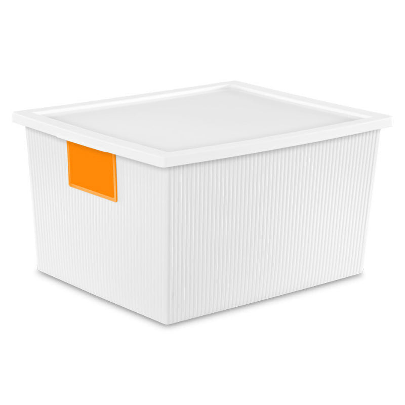 Sterilite® 14338006 White ID Box w/ Write-On Labels, 25 Qt