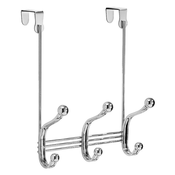 InterDesign® 53070 York Lyra Over-The-Door Rack with 3 Hooks, Chrome