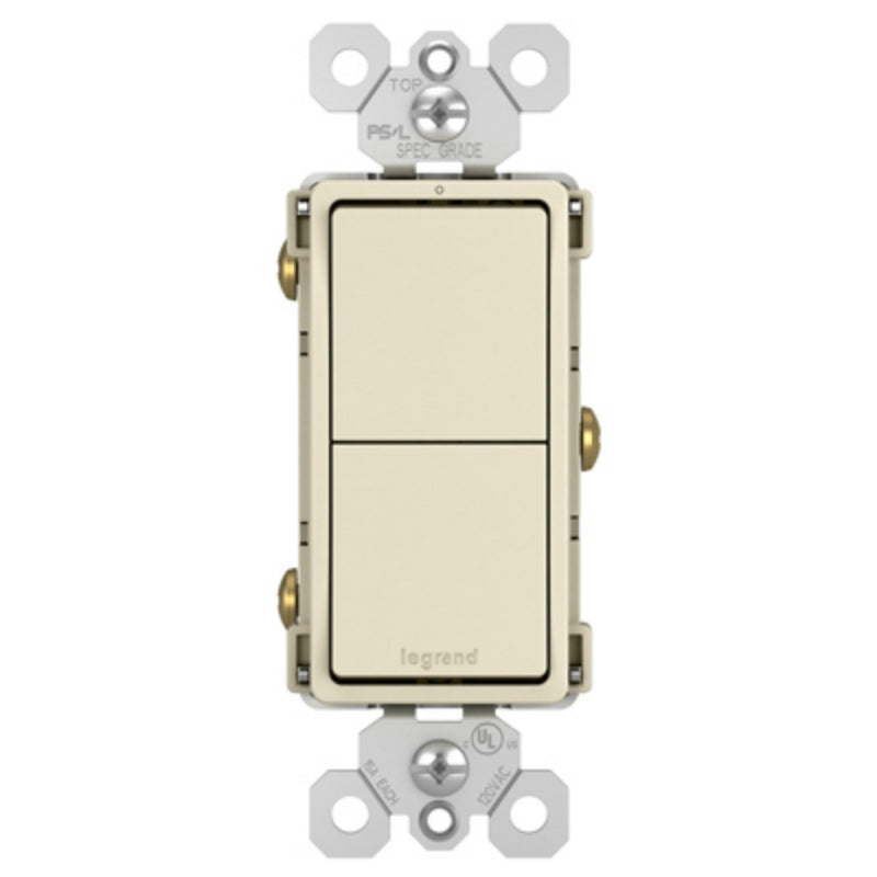 Legrand® RCD11LACC6 Radiant® 2-Single Pole Switches, Light Almond, 15A, 120/277V