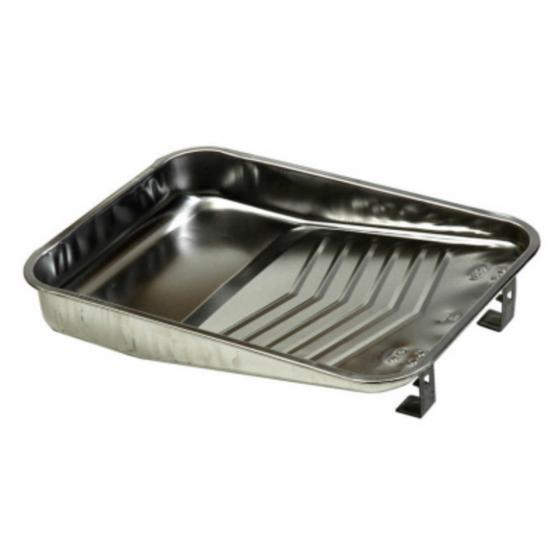 Linzer RM400 Shallow Metal Paint Tray w/ Ladder Lock Grips, 1 Qt
