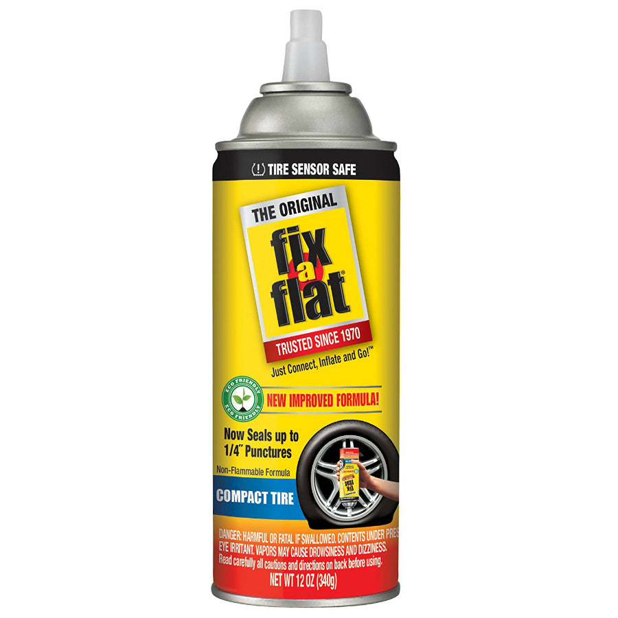 Fix-a-Flat® S60410 Eco-Friendly Aerosol Tire Inflators for Compact Tire, 12 Oz