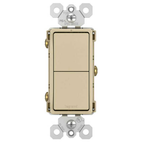 Legrand RCD11ICC6 Radiant 2-Single Pole Decorator Switches, Ivory, 15A, 120/277V