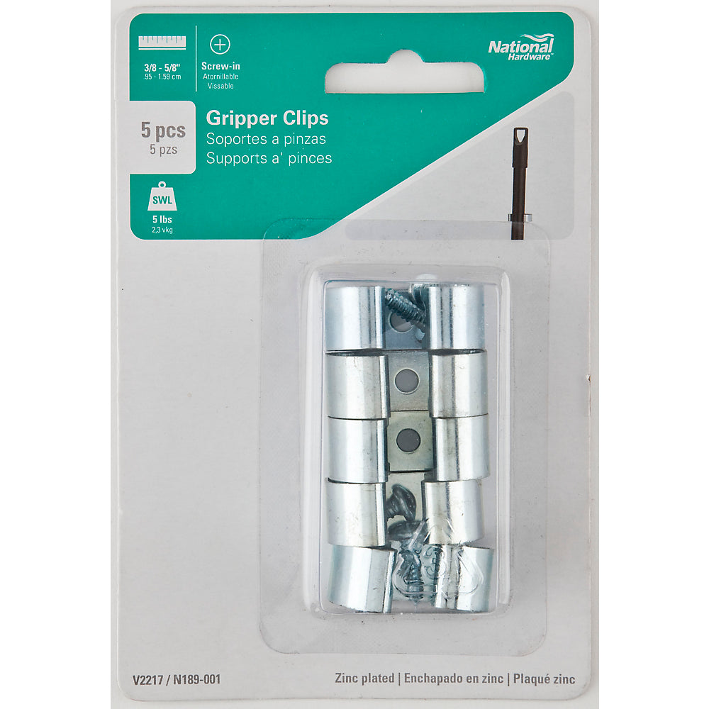 National Hardware® N189-001 Zinc Plated Gripper Clip, Steel, 3/8"-5/8"