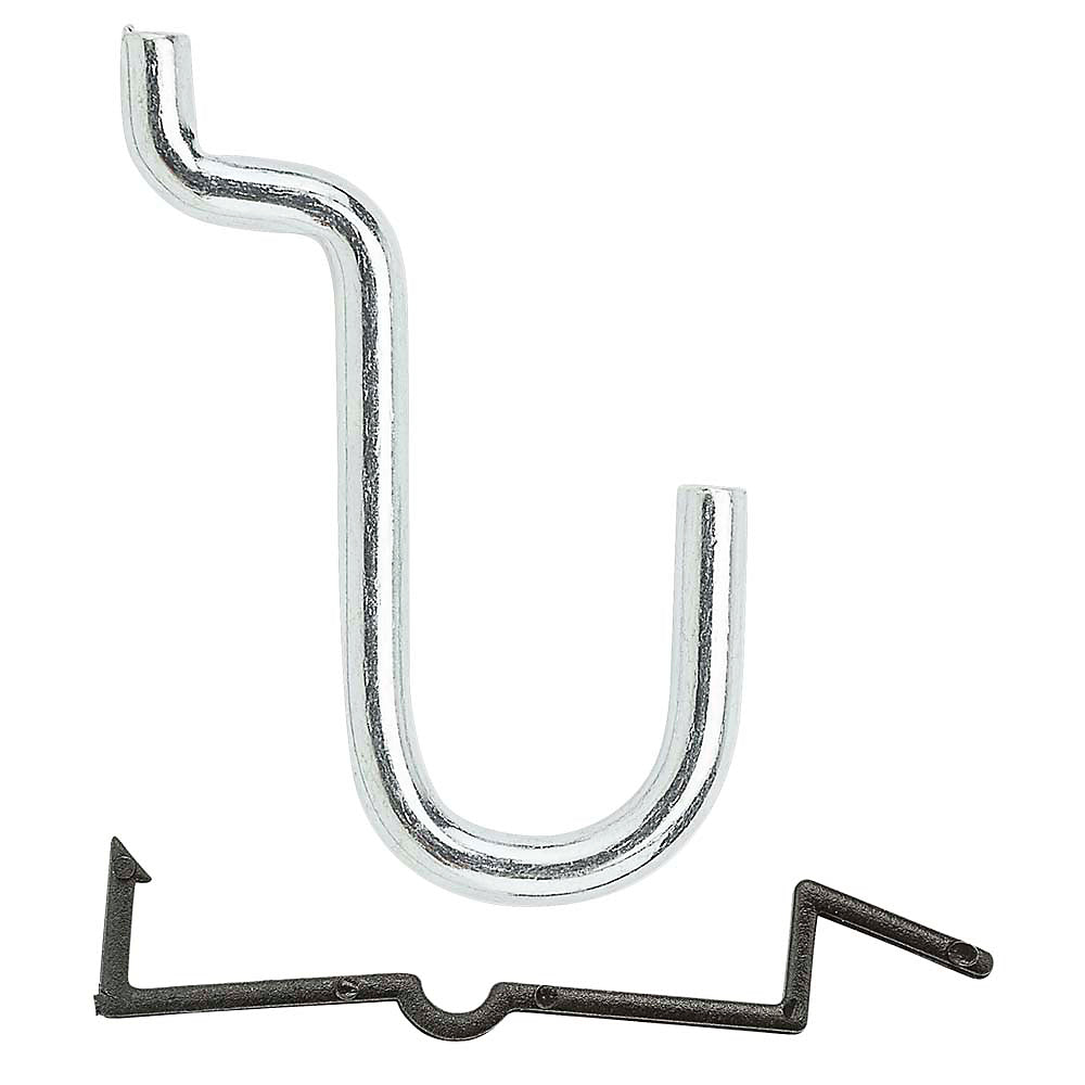 National Hardware® N180-023 Zinc Plated Locking Curved Hook, Steel, 1/2", 8-Pack