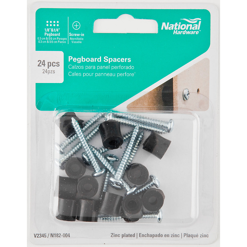 National Hardware® N182-004 Pegboard Spacers Fastener Set, Zinc Plated, 6 Pack
