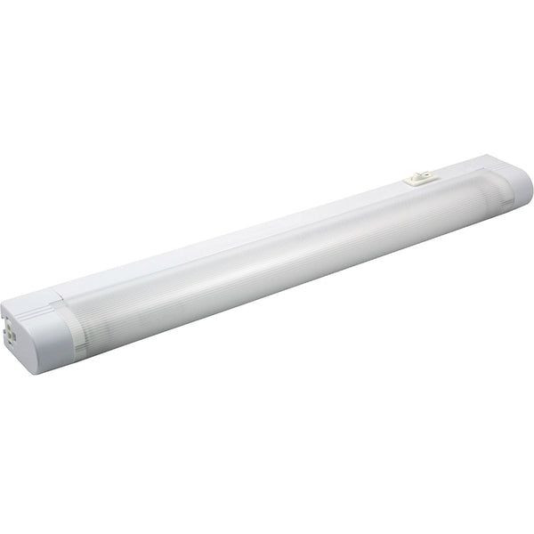 GE 10168 Slim Line Under Cabinet Fluorescent Light Fixture, Plastic, White, 14"