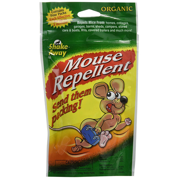 Shake-Away® 4152424 Organic Mouse Repellent Packs, Ready-To-Use, 4-Pack