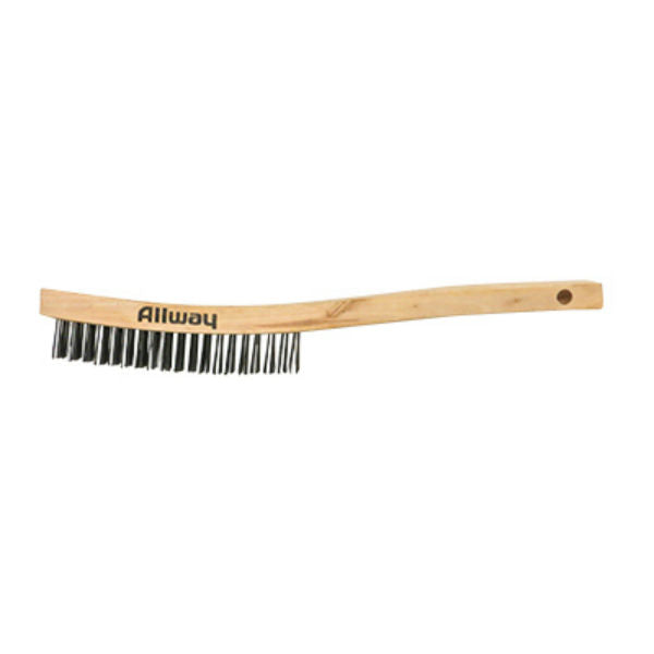Allway Tools® WBC319 Carbon Steel Wire Brush with Wood Handle, 3 x 19 Rows
