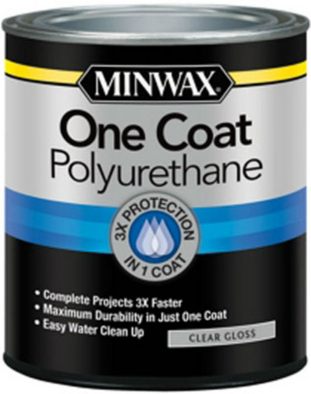 Minwax® 356100000 One Coat Polyurethane Wood Finish, Clear Gloss, 1 Qt