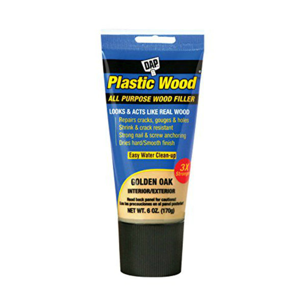 Plastic Wood® 00582 High Quality Latex Based Wood Filler, Golden Oak, 6 Oz Tube