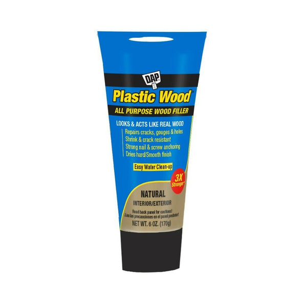 Plastic Wood® 00581 High Quality Latex Based Wood Filler, Natural, 6 Oz Tube