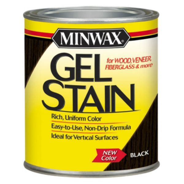 Minwax 660920000 Wood Gel Stain w/ Non-Drip Formula, Black, 1 Qt