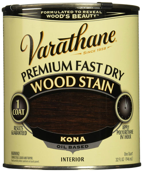 Varathane 262010 Premium Fast Dry Oil-Based Wood Stain, Kona, 1 Qt