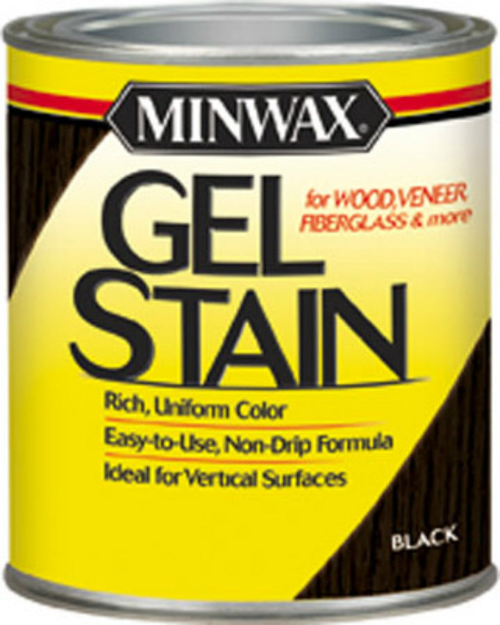 Minwax® 260924444 Wood Gel Stain w/ Non-Drip Formula, Black, 1/2 Pt