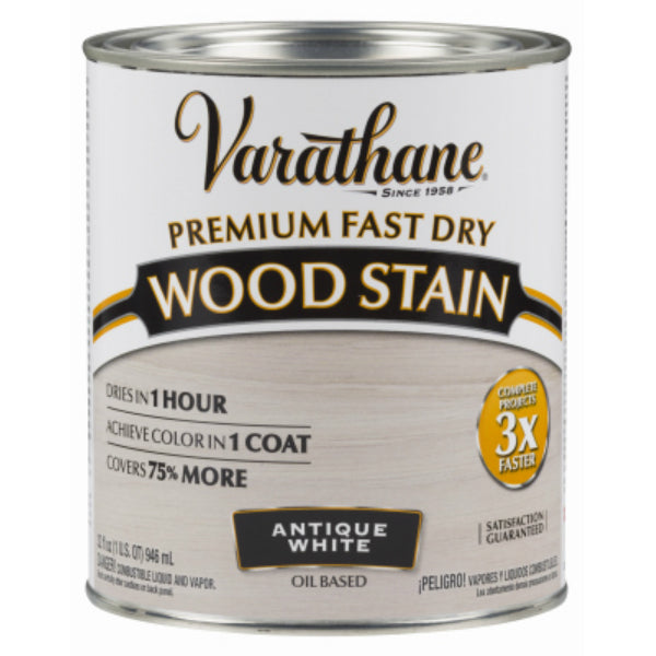 Varathane 297424 Premium Fast Dry Oil-Based Wood Stain, Antique White, 1 Qt