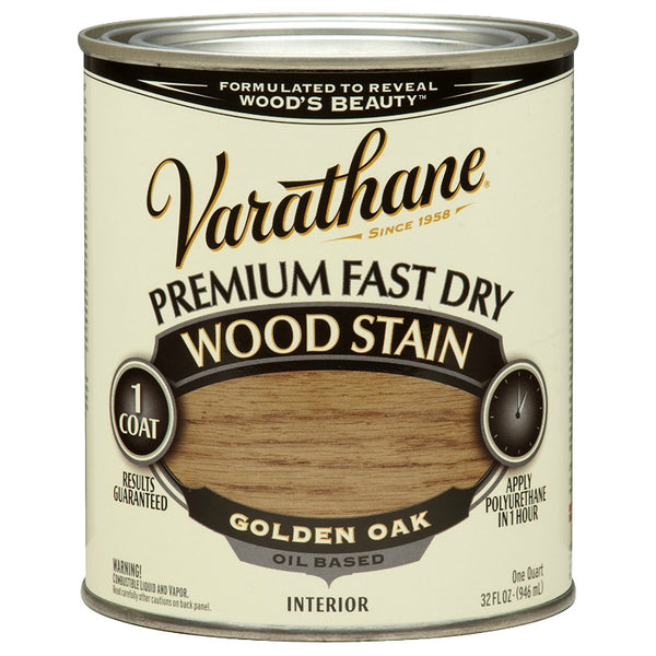 Varathane 262003 Premium Oil-Based Fast Dry Wood Stain, Golden Oak, 1 Qt