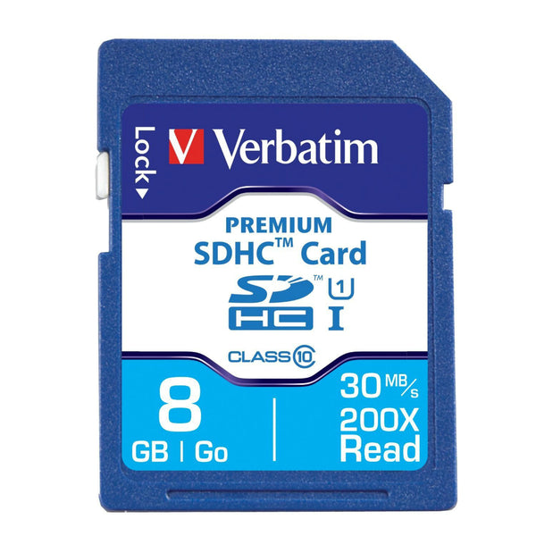 Verbatim® 96318 Premium SDHC Memory Card, UHS-I Class 10, 8GB