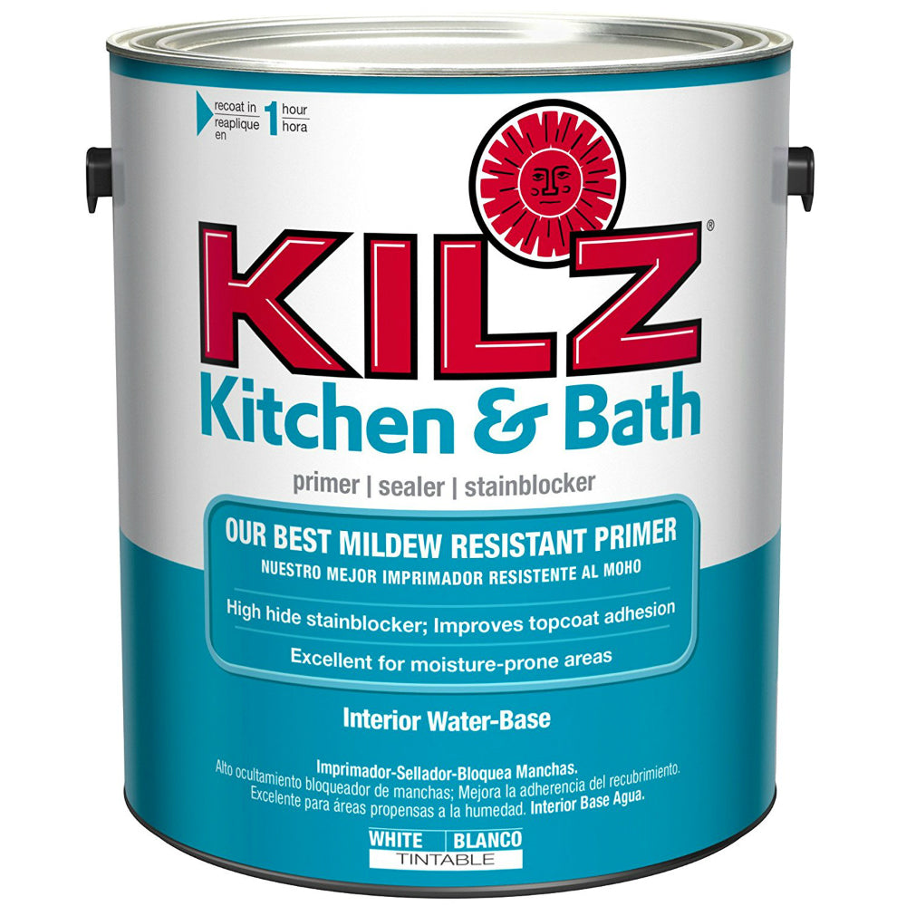 Kilz® L204511 Water Based Kitchen & Bath Primer / Sealer / Stainblocker, 1 Gallon