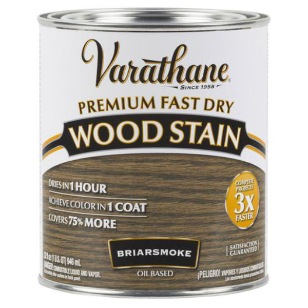 Varathane® 313608 Premium Fast Dry Oil-Based Wood Stain, Briar Smoke, 1 Qt