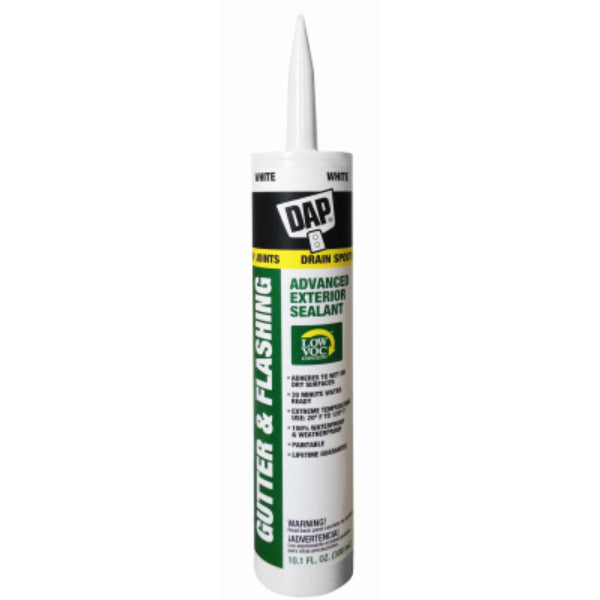 DAP 01801 Gutter & Flashing Advanced Formula Sealant, White, 10.1 Oz