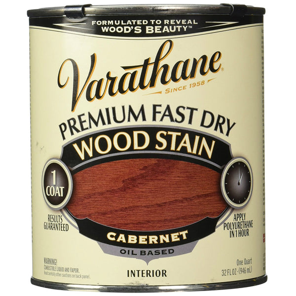 Varathane 262016 Premium Oil-Based Fast Dry Wood Stain, Cabernet, 1 Qt