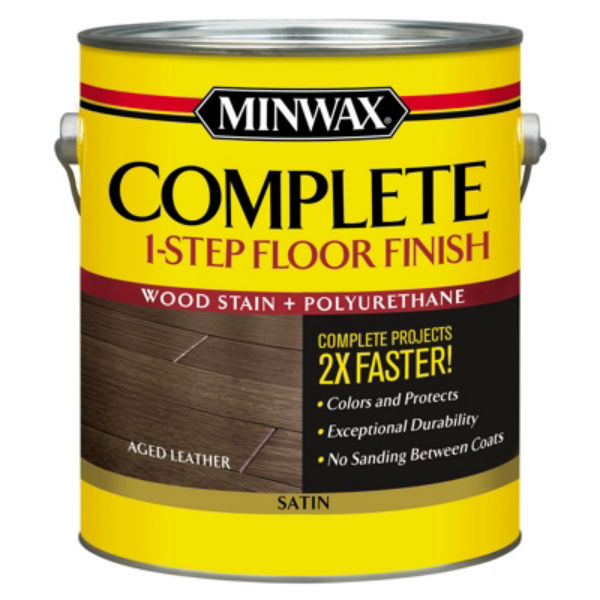 Minwax 672050000 Complete 1-Step Satin Floor Finish, Aged Leather, 1 Gallon