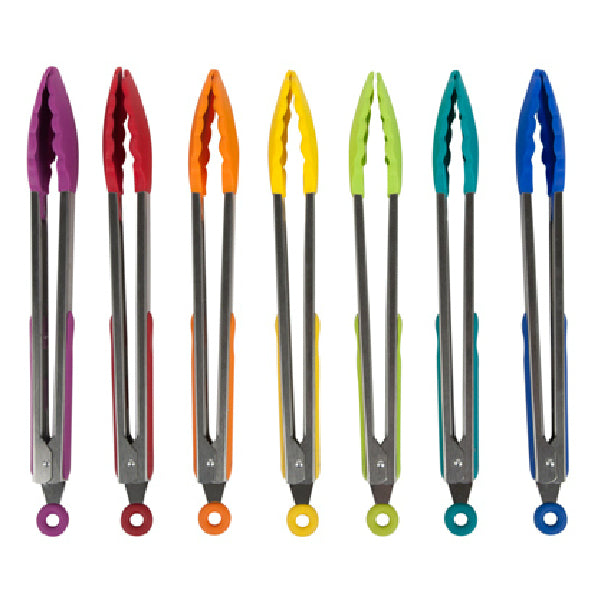 Core Home CDU976-TV Large Silicone Tongs, Assorted Colors
