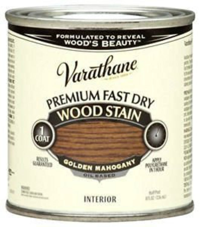 Varathane 262033 Premium Oil-Based Fast Dry Wood Stain, Golden Mahogany, 1/2 Pt