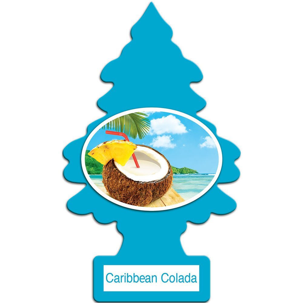 Little Trees® U1P-10324 Turquoise Blue Pine-Tree Air Freshener, Caribbean Colada