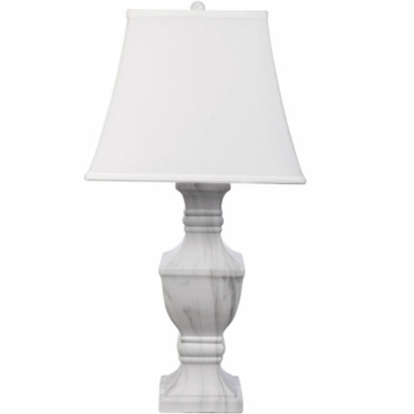 Globe Electric 12751 Table Lamp with Marble White Ceramic Finish, 28"