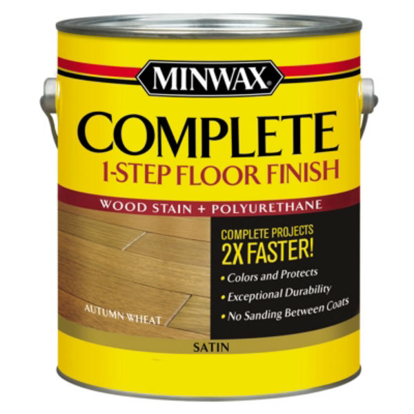 Minwax® 672010000 Complete 1-Step Satin Floor Finish, Autumn Wheat, 1 Gallon