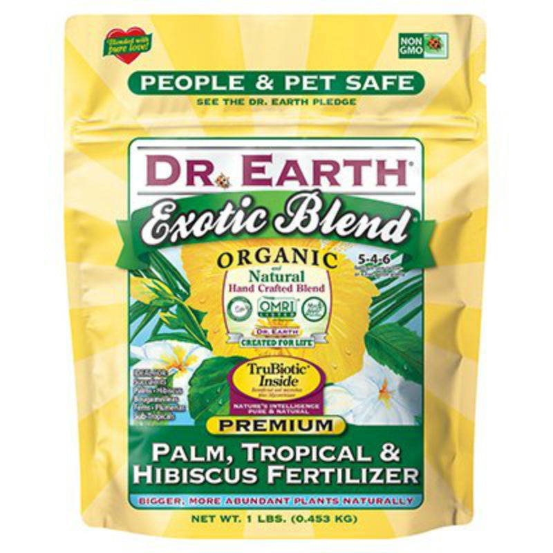 Dr. Earth® 75064 Exotic Blend® Premium Palm/Tropical & Hibiscus Fertilizer, 1 Lb