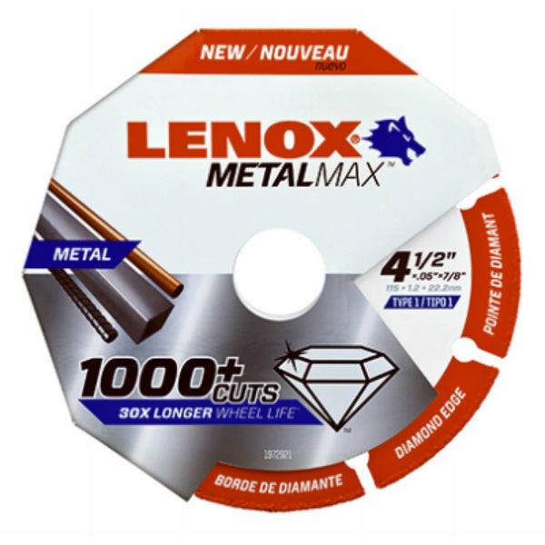 Lenox® 1972921 Metalmax™ Diamond Edge Cut-Off Wheel, 4.5" x 7/8"