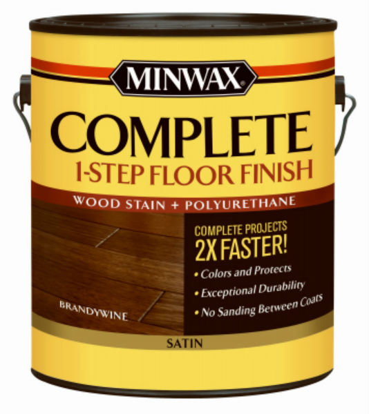 Minwax® 672070000 Complete 1-Step Satin Floor Finish, Brandy Wine, 1 Gallon
