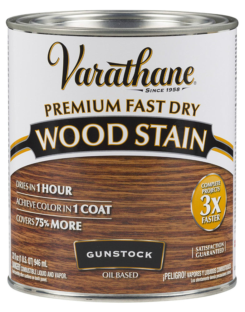 Varathane 262007 Premium Fast Dry Oil-Based Wood Stain, Gunstock, 1 Qt