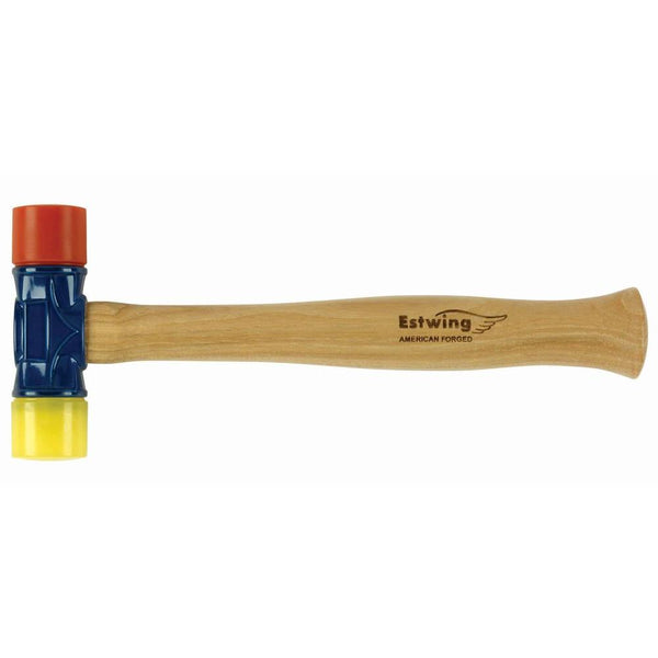 Estwing DFH12 Soft-Face Red & Yellow Rubber Mallet Hammer, 12 Oz, 12"