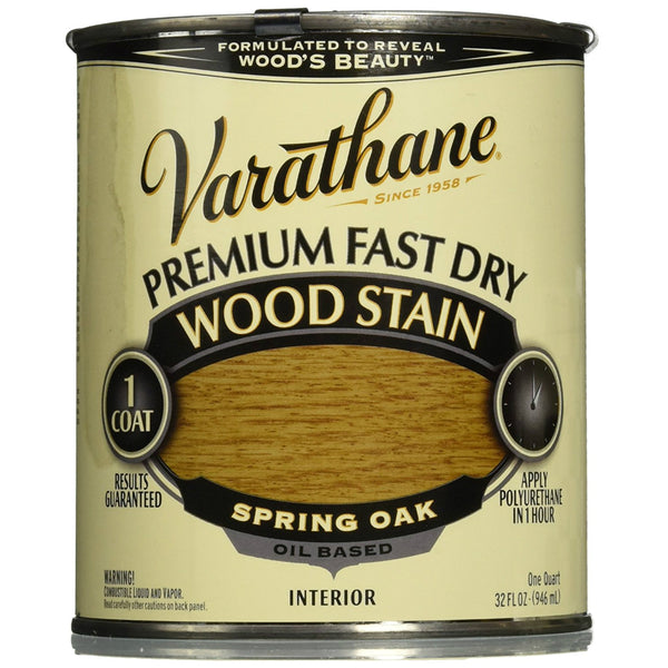 Varathane 262004 Premium Oil-Based Fast Dry Wood Stain, Spring Oak, 1 Qt