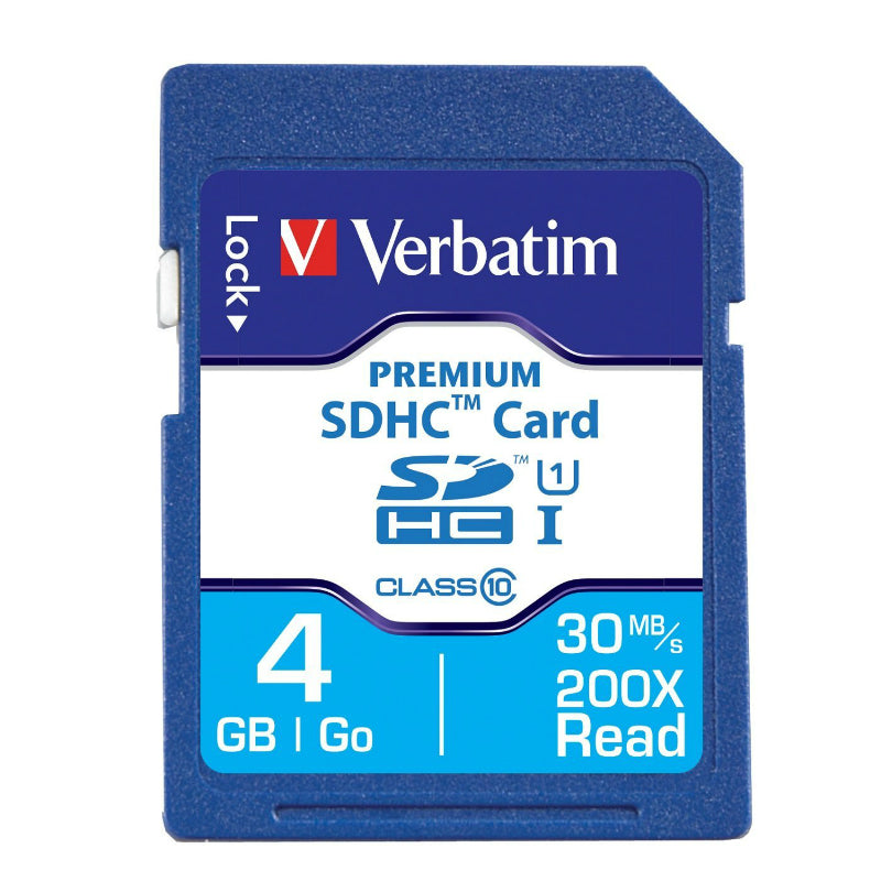 Verbatim® 96171 Premium SDHC Memory Card, UHS-I Class 10, 4GB