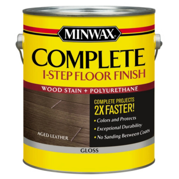 Minwax® 672040000 Complete 1-Step Gloss Floor Finish, Aged Leather, 1 Gallon