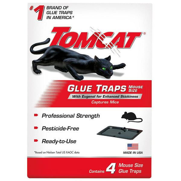 Tomcat® 0362310 Glue Traps Mouse Size with Eugenol for Enhanced Stickiness, 4-Pk